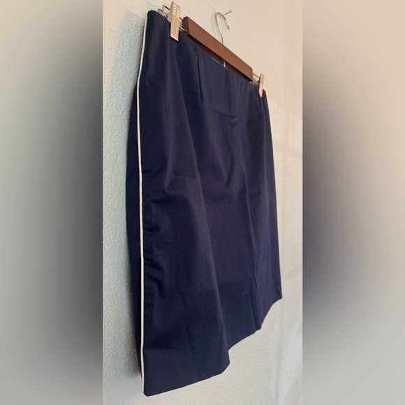 Ralph Lauren‎ Womens Navy Mini Skirt Sz 8 White Piping Stretch Preppy Nautical - Picture 1 of 7